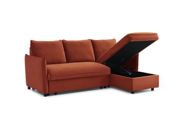 Orange corner shop sofa bed