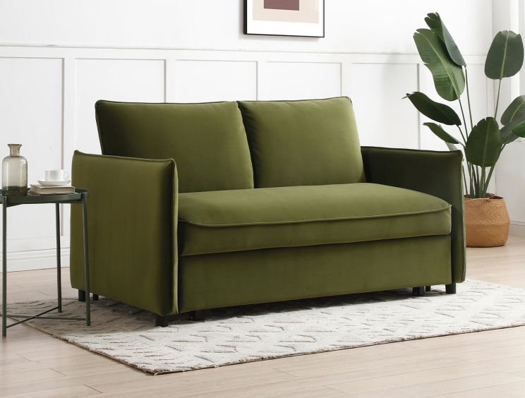 Olive green sofa store bed