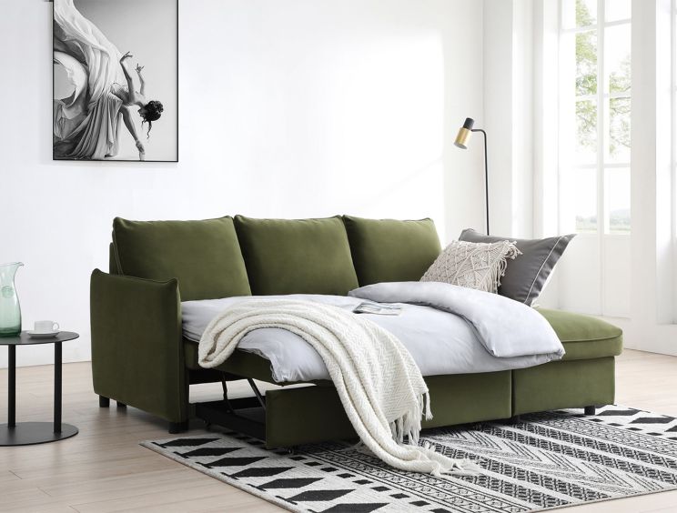 Coniston Olive Green Corner Sofa Bed