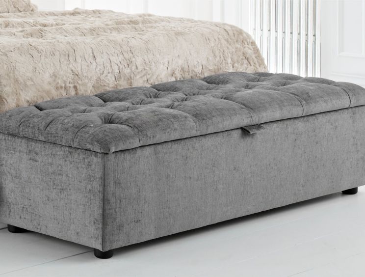 Ascot Tufted Upholstered Blanket Box - Harbour Grey