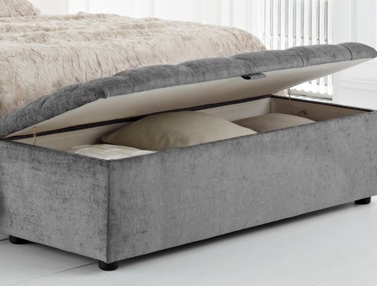 Ascot Tufted Upholstered Blanket Box - Harbour Grey