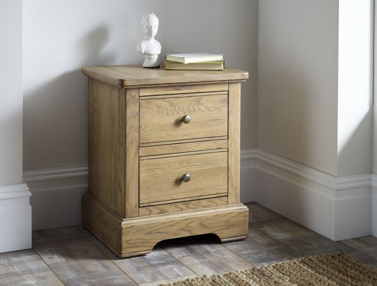 Bordeaux Oak 2 Drawer Bedside Only