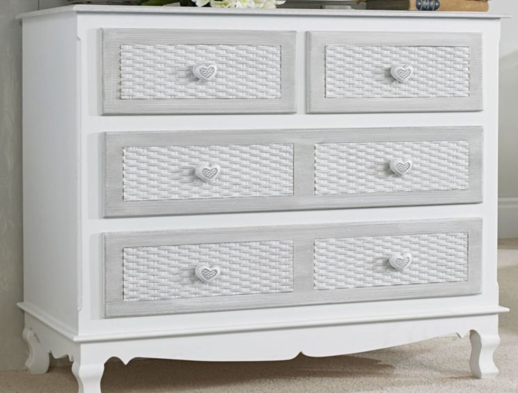 Brittany White/Grey 2+2 Drawer Chest Only