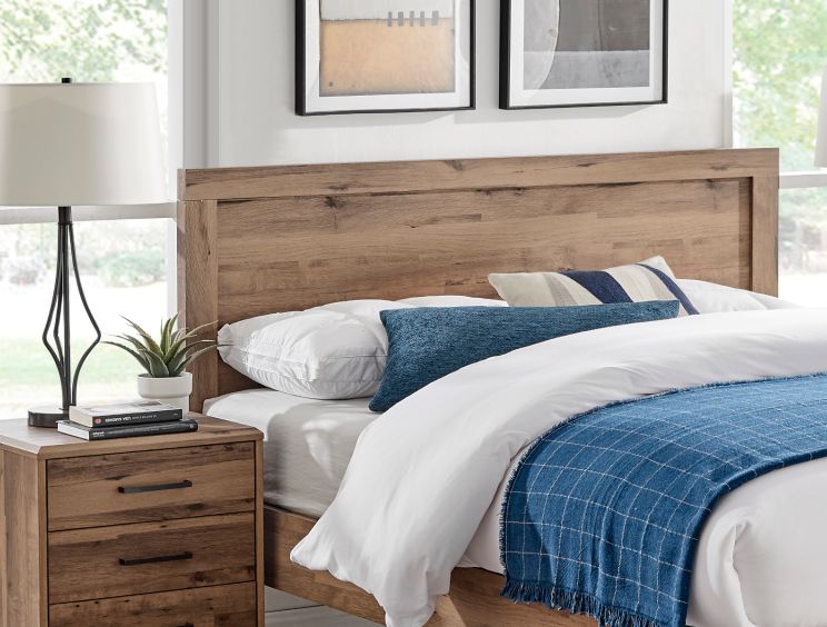 Real wood top bed frame king