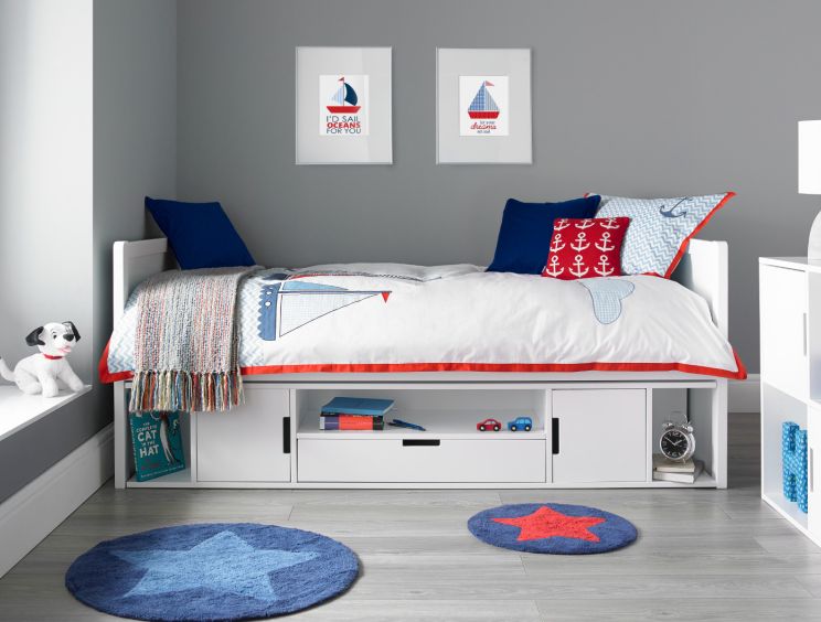 White bed shop for boy