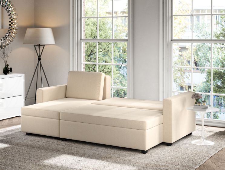 Cagliari Corner Ottoman Linear Natural Sofa Bed