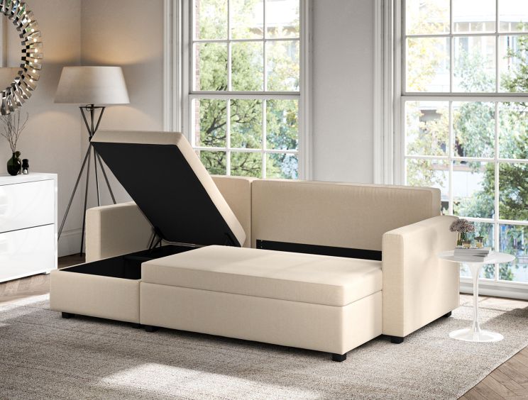 Cagliari Corner Ottoman Linear Natural Sofa Bed