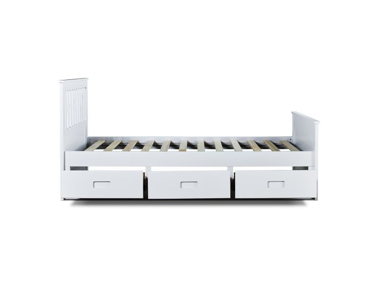 Captain White 3 Drawer Wooden Single Storage Bed