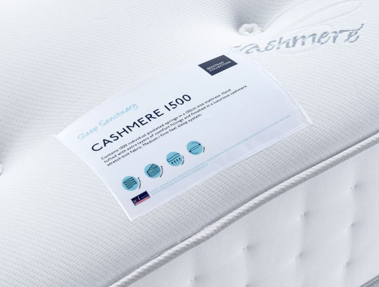 Sleep Sanctuary Cashmere 1500 Pocket Sprung Mattress - Double Mattress Only