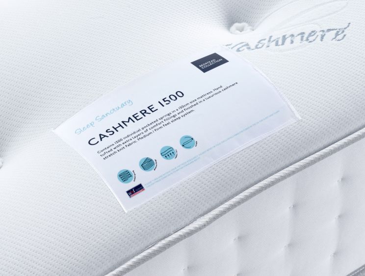 Sleep Sanctuary Cashmere 1500 Pocket Sprung Mattress - Compact Double Mattress Only