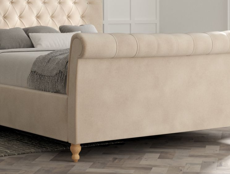 Cavendish Savannah Almond Upholstered King Size Sleigh Bed Only