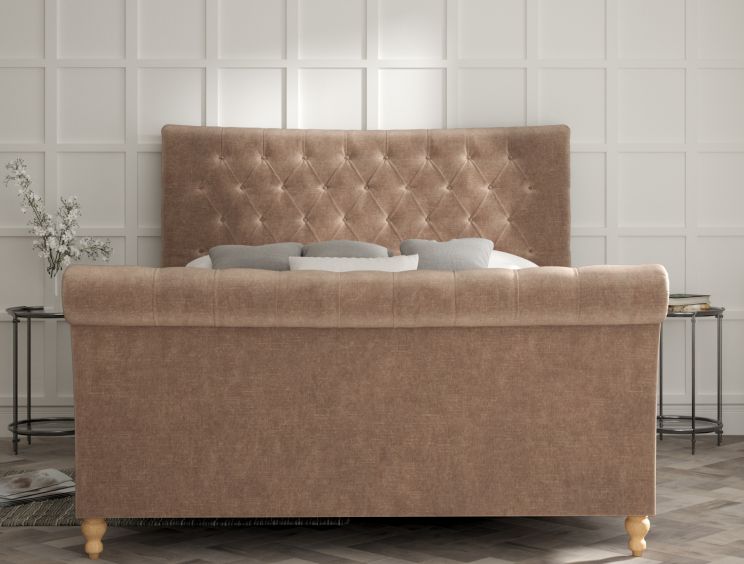 Cavendish Savannah Mocha Upholstered Sleigh Bed Only