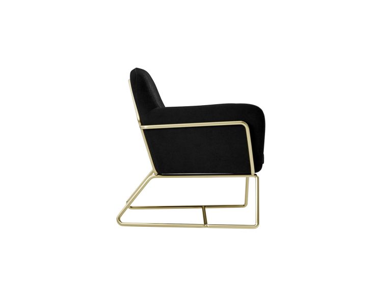Sennen Black Velvet Upholstered Accent Armchair
