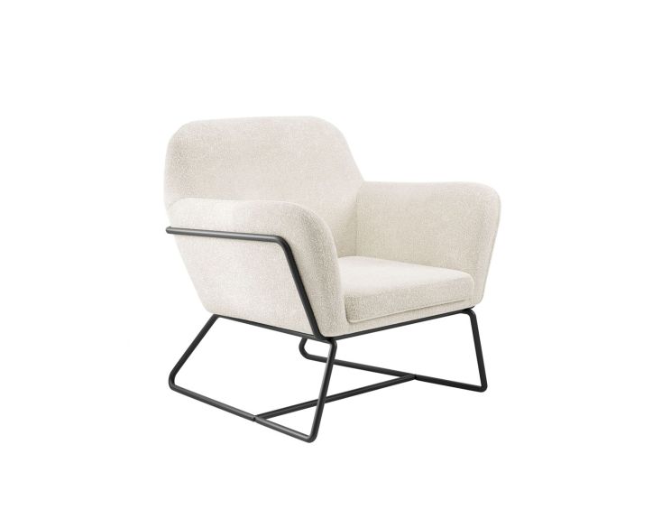 Sennen Ivory Boucle Upholstered Accent Armchair
