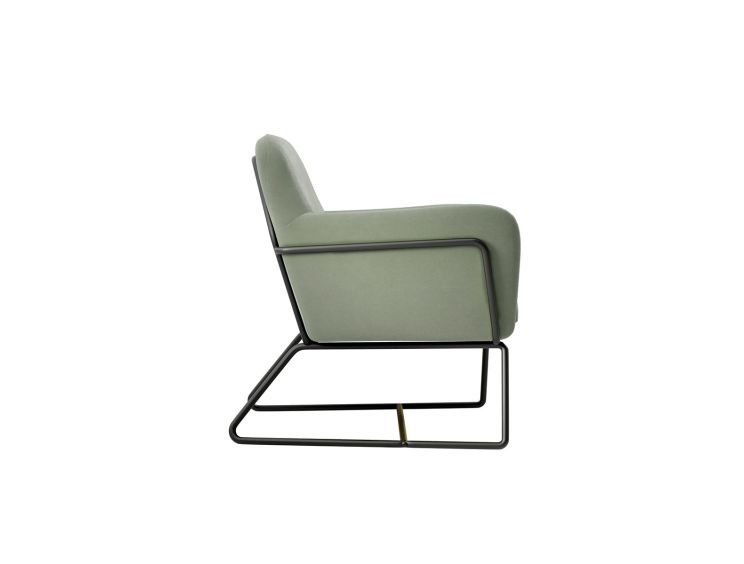 Sennen Sage Green Velvet Upholstered Accent Armchair