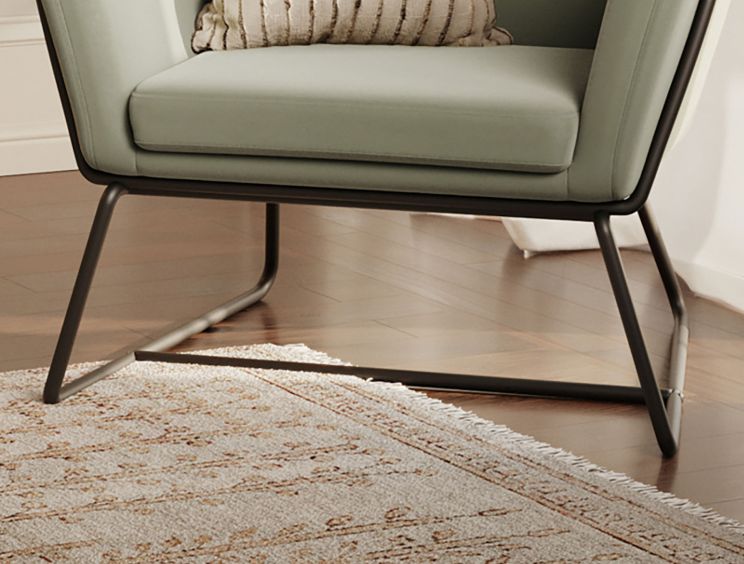 Sennen Sage Green Velvet Upholstered Accent Armchair