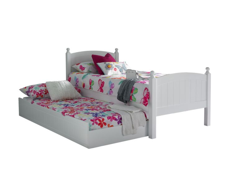 Charleston Solo White Bed With Liv & Lou Guest UnderBed Frame