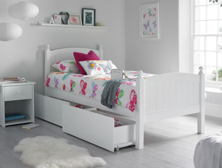 Girls white cheap double bed