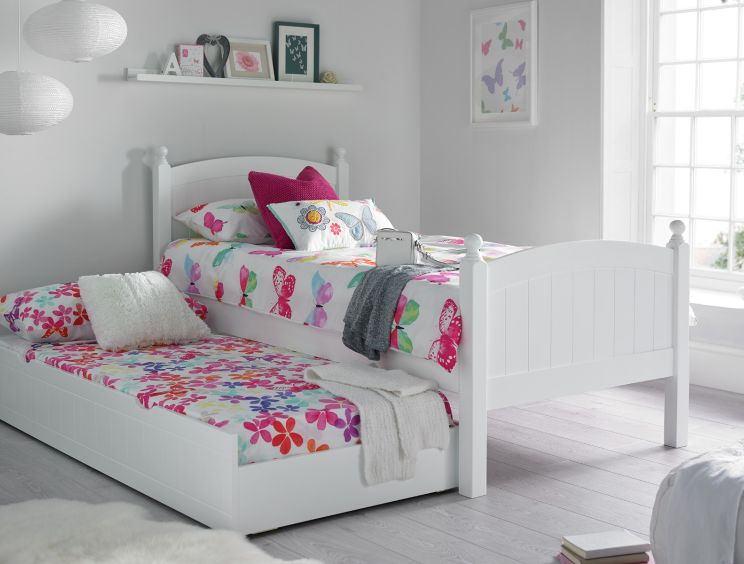 Charleston Solo White Bed With Liv & Lou Guest UnderBed Frame