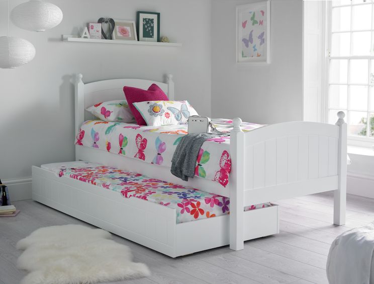 Charleston Solo White Bed With Liv & Lou Guest UnderBed Frame