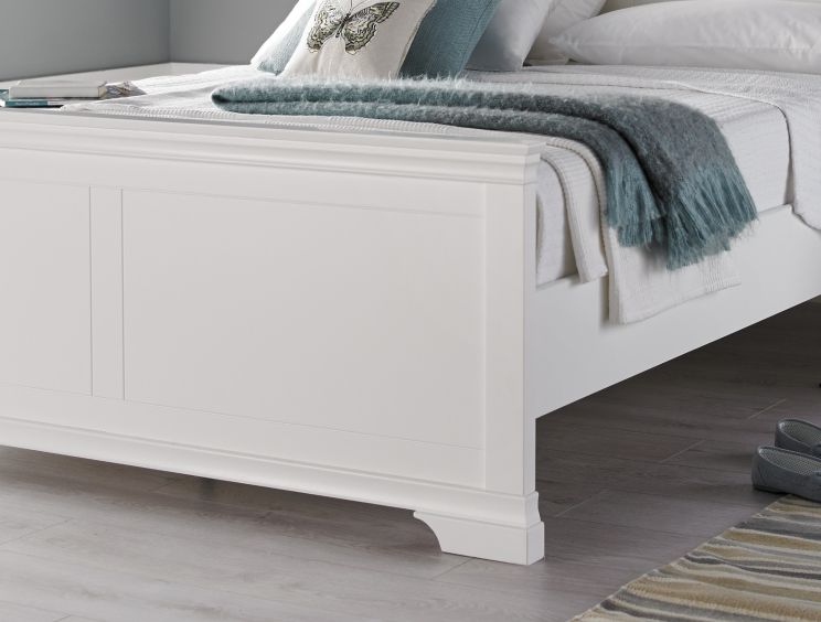 Chateaux White Wooden Bed Frame Only - King Size