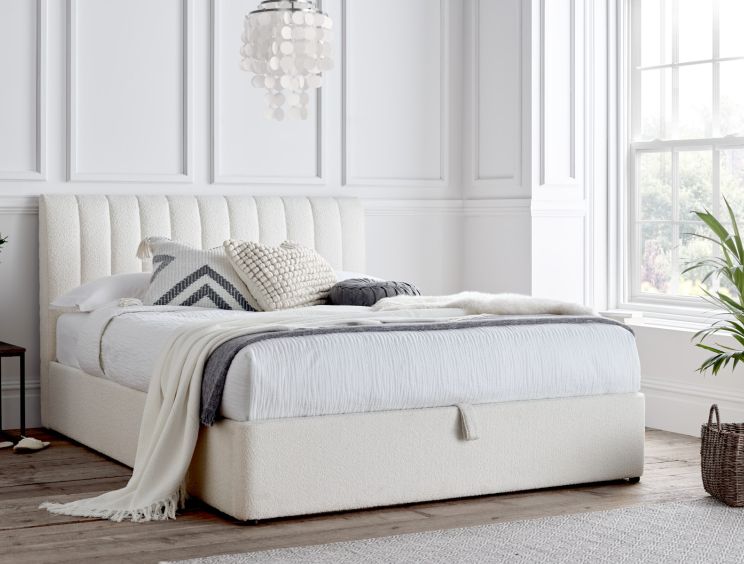 Chelsea Ottoman Cream Boucle - Double Bed Frame Only