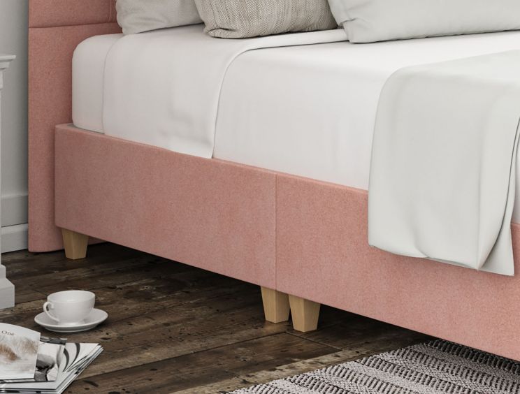 Chesterfield Arlington Candyfloss Upholstered Double Floor Standing Headboard and Shallow Base On Legs