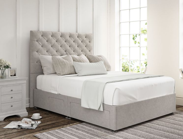 Chesterfield Arlington Ice Upholstered Super King Size Headboard and Continental 2+2 Drawer Base