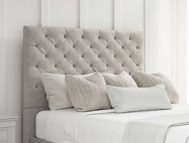 Chesterfield Arlington Ice Upholstered Super King Size Headboard and End Lift Ottoman Base