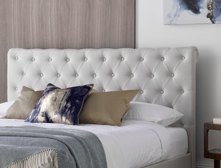 White tufted bed hot sale king
