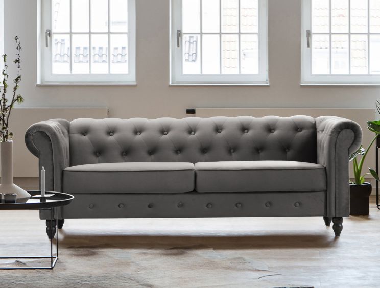 Chesterfield Mink Velvet Sofa