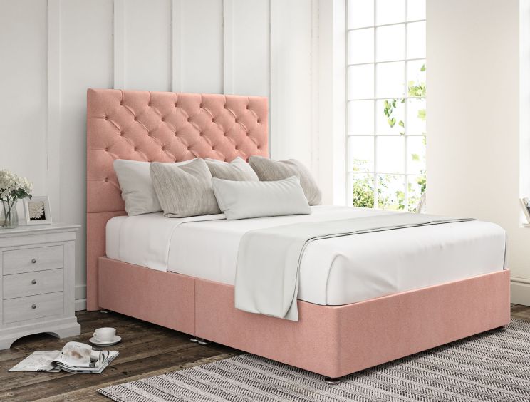 Chesterfield Arlington Candyfloss Upholstered King Size Headboard and Non-Storage Base