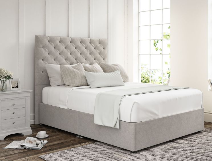 Chesterfield Arlington Ice Upholstered Double Headboard and Non-Storage Base