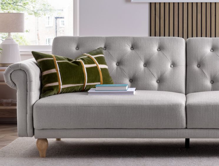 Chesterfield Natural Upholstered Sofa Bed