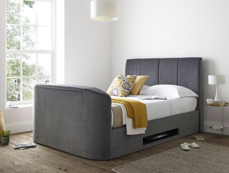 Sleigh bed with shop tv