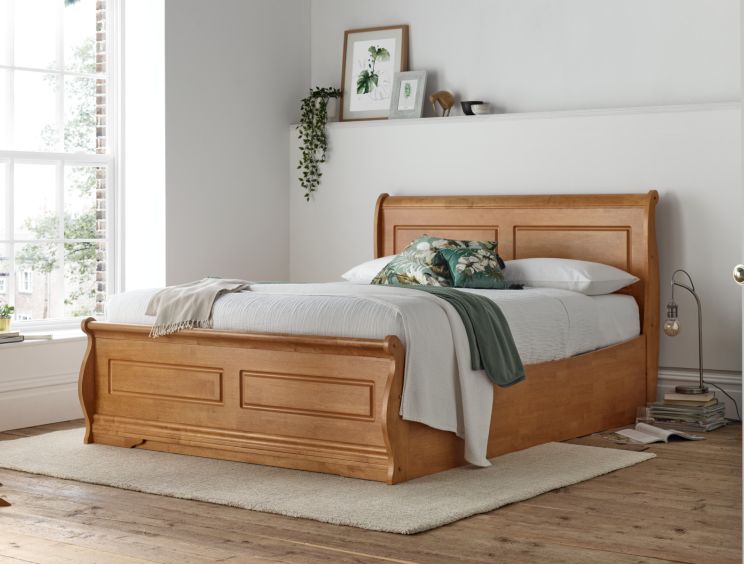 Marseille New Oak Ottoman Bed - King Size Bed Frame Only