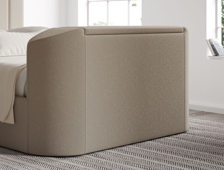 Berkley Upholstered Arran Natural Ottoman TV Bed -Super King Size Bed Frame Only