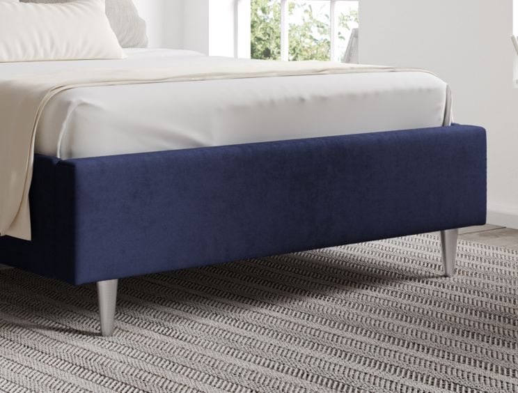 Eden Upholstered Hugo Royal Compact Double Bed Frame With Silver Feet Only