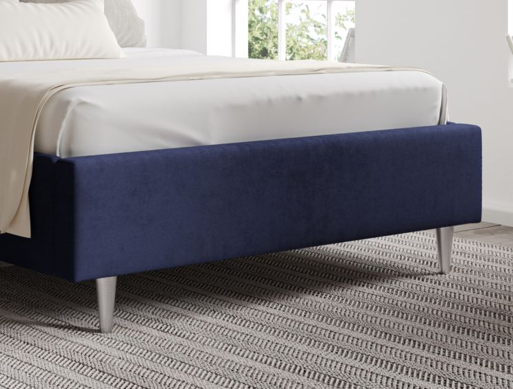Eden Upholstered Hugo Royal King Size Bed Frame With Silver Feet Only