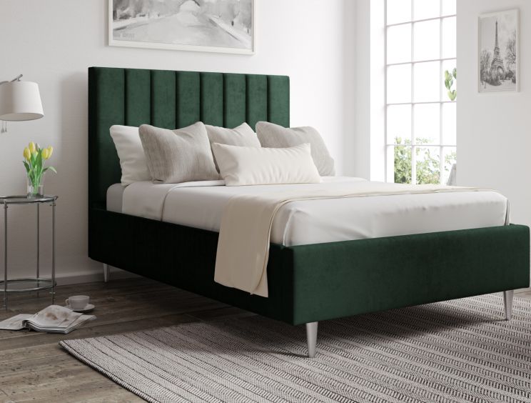 Eden Upholstered Gatsby Forest Bed Frame With Silver Feet