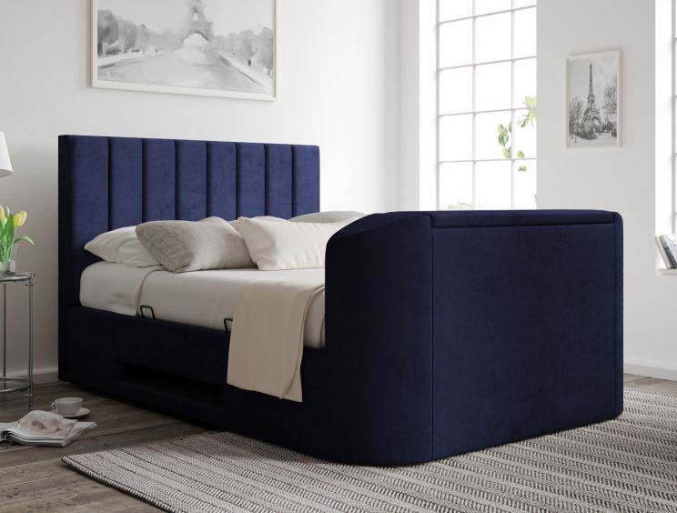 Berkley Upholstered Hugo Royal Ottoman TV Bed - Double Bed Frame Only