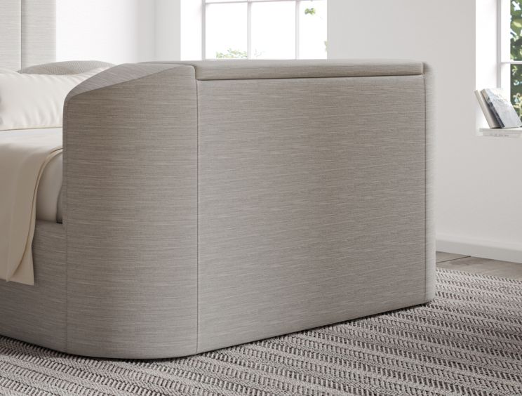 Berkley Upholstered Linea Fog Ottoman TV Bed Bed Frame Only