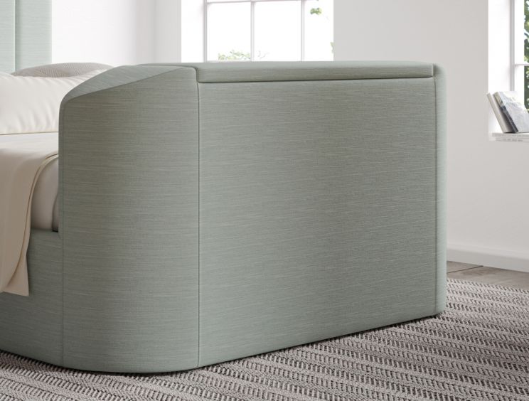 Berkley Upholstered Linea Seablue Ottoman TV Bed - Bed Frame Only