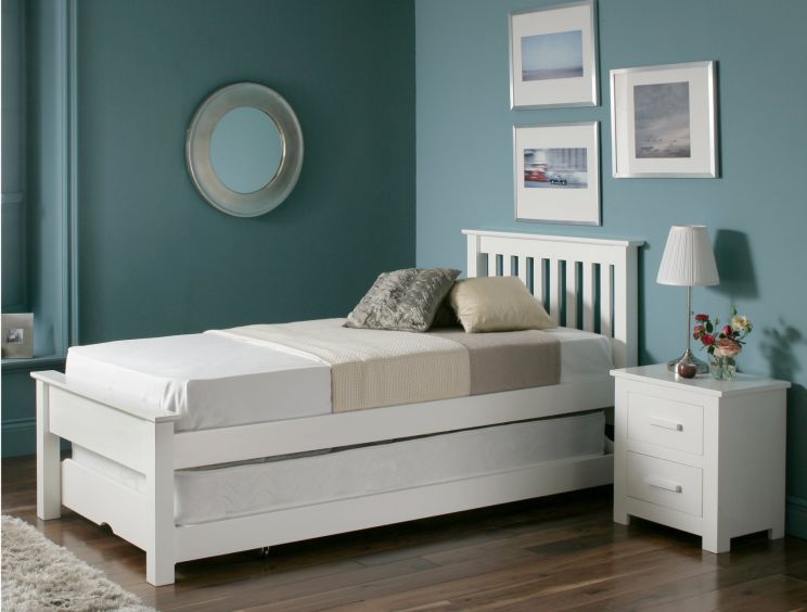 Atlantis White Wooden Single Guest Bed Including Underbed