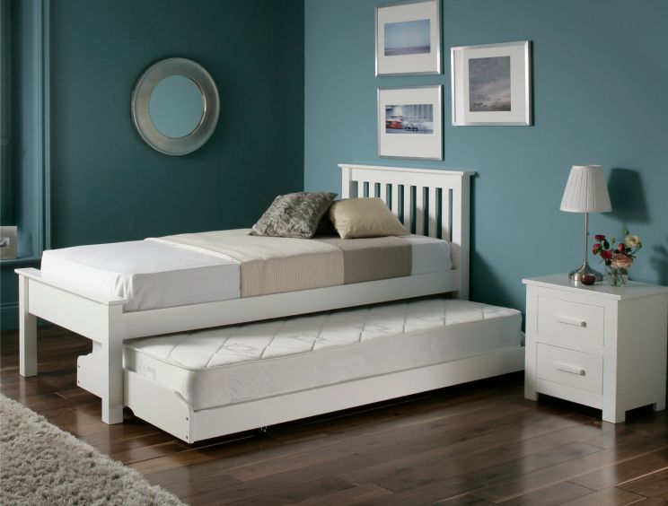 Atlantis White Wooden Single Guest Bed Including Underbed