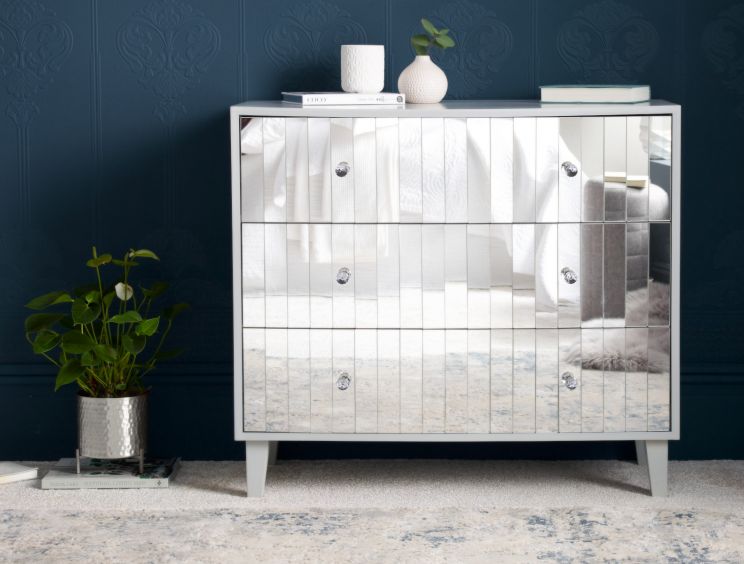 Sorrento 3 Drawer Mirrored Chest