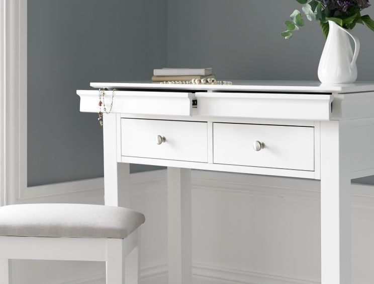 Chateaux White Dressing Table Stool Time4sleep