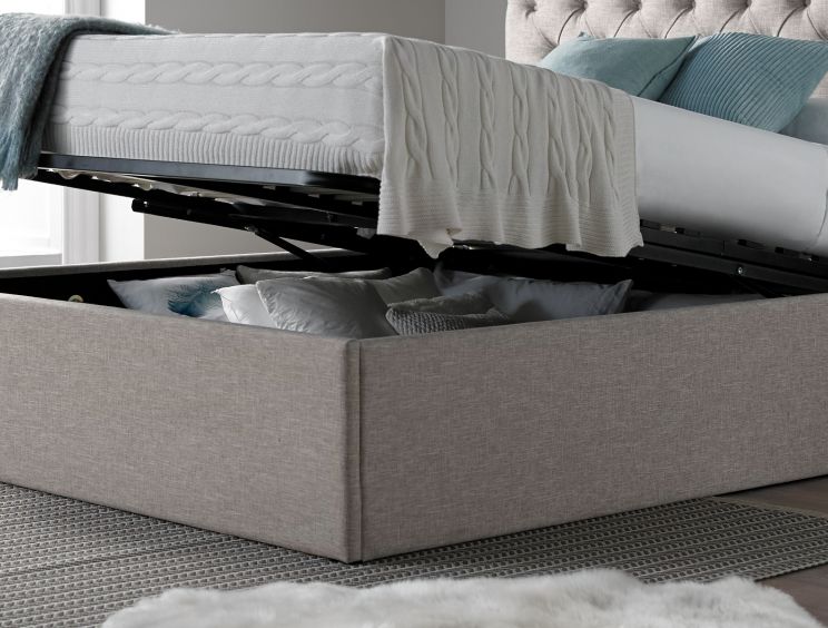 Maxi Driftwood Upholstered Ottoman Storage Bed Frame Only