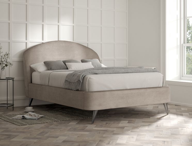 Eclipse Upholstered Bed Frame - King Size Bed Frame Only - Naples Silver