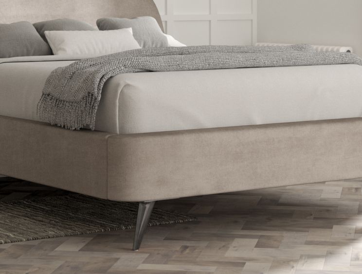 Eclipse Upholstered Bed Frame - Super King Size Bed Frame Only - Naples Silver